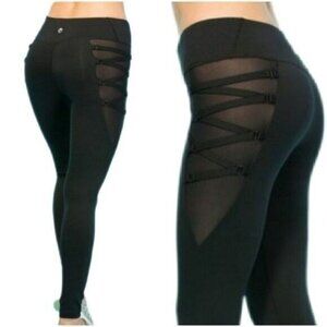 New - MOTION by COALITION Black Mesh-Side Leggings Sz S